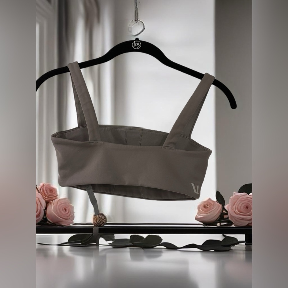 Vuori square neck bra smoke color